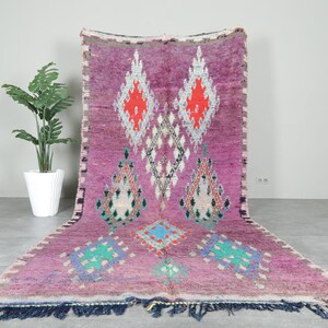 Purple moroccan rug  5.6 x 11.5 feet Handmade rug - vintage berber rug - Tribal rug - Traditional rug - Runner wool rug - morocco rug