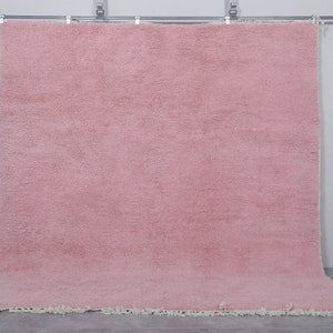 Moroccan rug millennial pink  - Solid rug - Moroccan plain rug - Handmade rug - Beni ourain rug - Moroccan area rug - Morocco rug