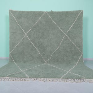 Moroccan rug green - Beni ourain rug - Trellis berber rug - Custom area rug - Living room rug - Moroccan rug - Morocco rug