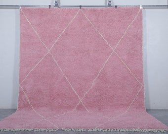 Beni ourain rug Trellis - Hand knotted Pink rug - Berber rug - Moroccan rug - Morocco rug - Custom Handmade rug - Moroccan rug