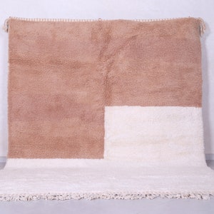Moroccan peach rug - Wool peach rug - Handmade peach rug - Wool berber rug - Beni ourain rug - Custom rug - Handmade rug - Moroccan area rug image 1