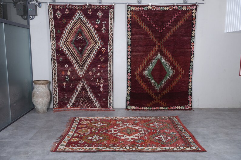 Wholesale Moroccan rugs for sale Vintage Berber rug Morocco rug Handmade rug Boujaad rug Tribal rug Vintage rugs Wool rugs image 2