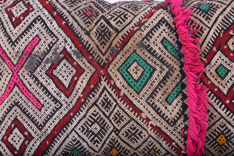 11 inches X 19.6 inches Filled Moroccan pillow