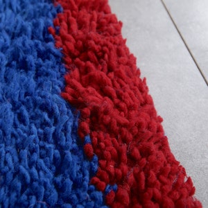 Moroccan rug blue Berber rug Custom Moroccan rug Beni ourain rug Handmade rug Plain Wool rug Solid blue rug custom made rugs image 7