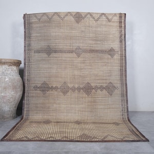 Mauritanian rug 5.6 x 8.5 feet tuareg mat - vintage rug - african rug - tuareg area rug - tuareg rug -mauritanian mat - reed rug