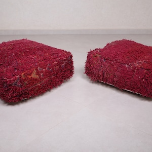Pouf footstool for modern Moroccan homes – Handmade Large Kilim Floor Pouf Cushion for Bohemian Decor & Moroccan Style