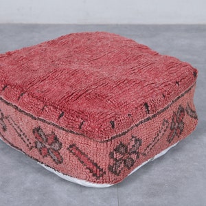 Vintage Ottoman pouf 24 x 24 INCHES - Large floor cushion - Kilim pillow - Decorative Pillows - Footstool Berber cushion - Moroccan rug pouf