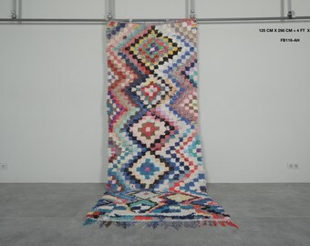 【新品未使用】モロッコ直輸入 ハンベルラグ ランナーモロッコラグ 4 x 9.6フィート ヴィンテージベルベルラグ