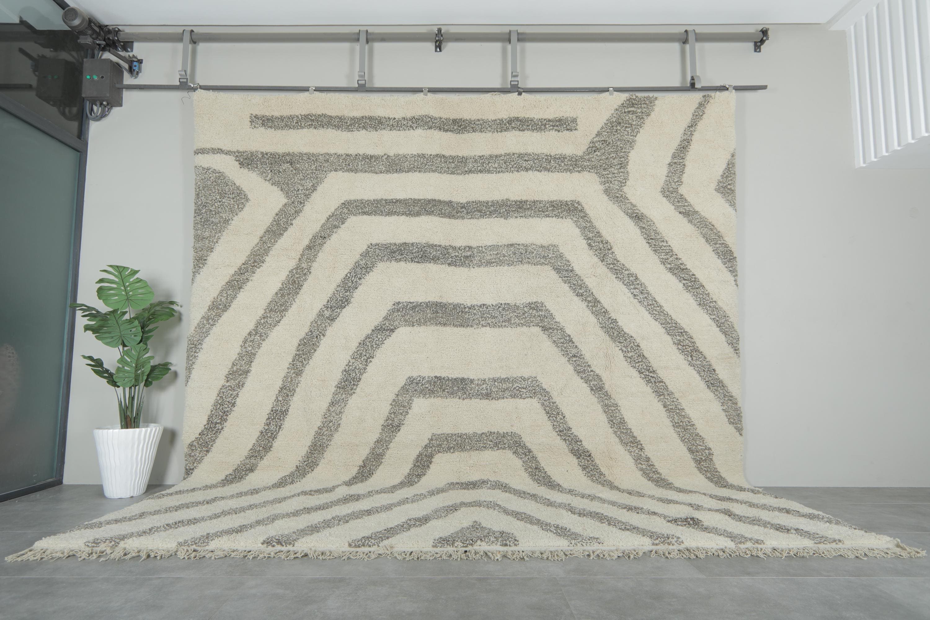 made in モロッコのハンドメイドラグ 特大モロッコラグ 13 x 13 フィート – ハンドメイドウールエリアラグ