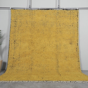Moroccan yellow rug - beni ourain rug - wool berber rug - custom rug - handmade rug - yellow rug - Berber yellow rug - moroccan area rug