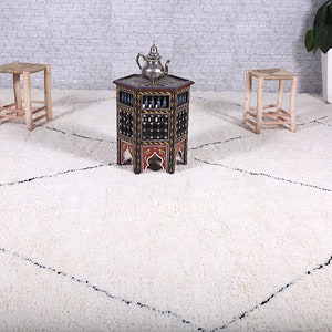 Moroccan rug Hand knotted Beni ourain rug all wool berber rug Custom rug handmade rug Genuine lamb wool image 8