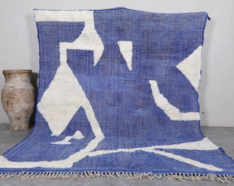 Moroccan rug blue - Contemporary rug - Custom Moroccan rug - Berber rug - Handmade rug - Wool rug - Contemporary blue rug - Blue Kilim rug