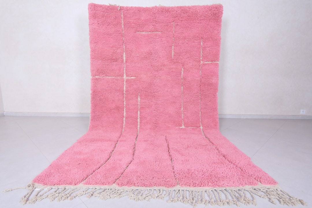Moroccan Pink Rug 6.3 X 10.2 Feet - Berber Pink Rug - Contemporary Pink ...