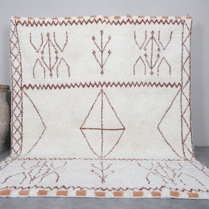 Moroccan rug hand knotted - Beni ourain handmade rug - Beni rug - Berber rug - Custom size rug- Morocco rug - Moroccan rug - Wool area rug