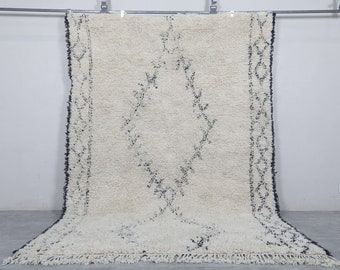 Moroccan rug Hand knotted - Beni ourain rug - Custom moroccan rug - Wool Berber rug - Genuine lamb wool - Ivory Morocco rug