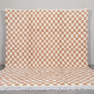 Handmade Berber rug 8.5 x 11.8 feet moroccan wool rug - checkered rug - berber checkered rug - handmade checkered rug - wool rug