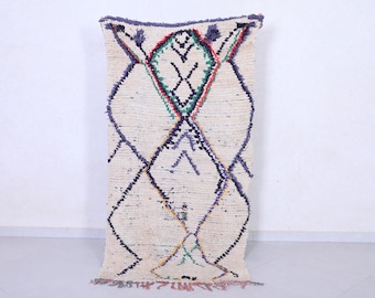 Azilal moroccan rug 3.1 x 6.1 feet berber rug - handmade rug - vintage azilal rug - wool moroccan rug - runner rug - beni ourain rug