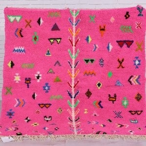 Moroccan rug pink - Beni ourain rug - Custom rug - Handmade rug - Genuine lamb wool - Moroccan pink rug - Custom moroccan rug - Wool rug