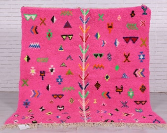 Moroccan rug pink - Beni ourain rug - Custom rug - Handmade rug - Genuine lamb wool - Moroccan pink rug - Custom moroccan rug - Wool rug