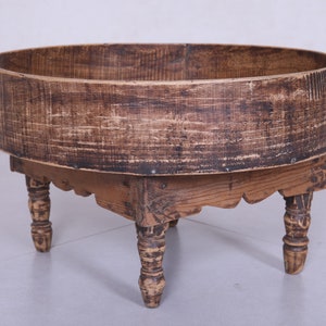Moroccan table - coffee table - vintage table - wood table - bohemian table - round table - handmade table