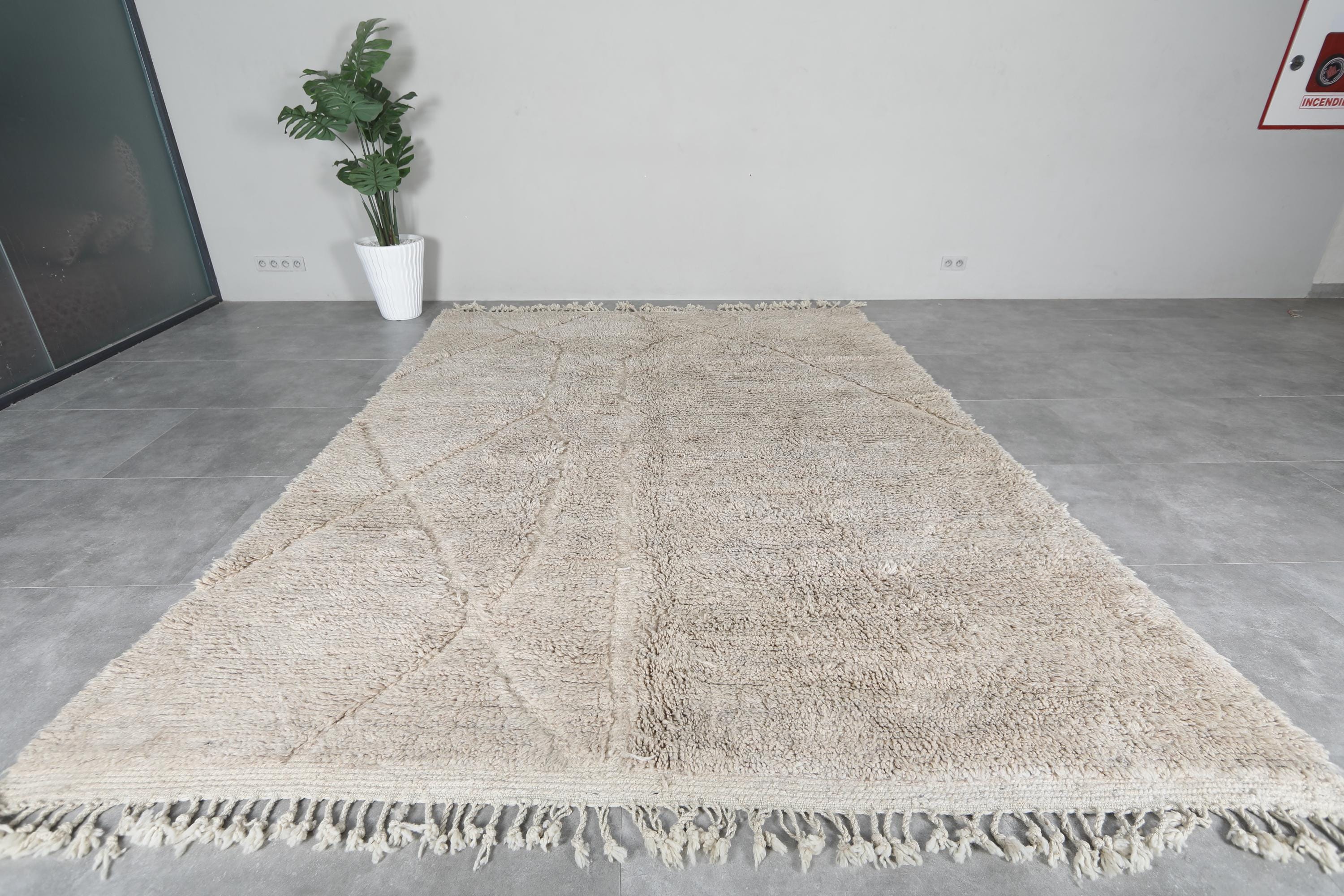 Moroccan Ivory Rug - Beni Ourain Rug - Custom Berber Rug - Handmade Rug ...