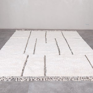 Beni ourain rug Moroccan rug Moroccan area rug Custom wool rug Berber rug Moroccan rug wool Handmade rug Minimalist rug image 2