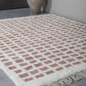 Moroccan rug Brick Handmade berber rug Custom area rug Berber rug Grid rug Wool rug Morocco rug Contemporary brick rug image 4