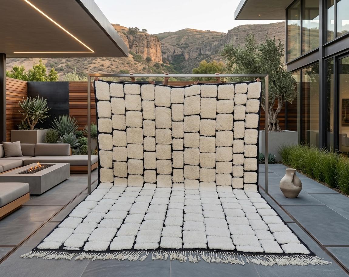 Hand Knotted Beni Ourain Rug – Genuine Lambs Wool Moroccan Berber