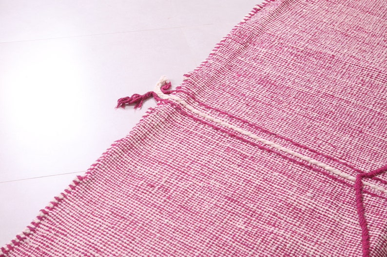 Moroccan pink rug Handwoven rug Flat woven kilim Custom size rug Handmade rug Moroccan area rug Pink rug custom moroccan rug image 6