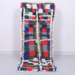 tapis marocain vintage 2 x 5,7 pieds - tapis berbère vintage - tapis fait main - tapis boucherouite - tapis maroc - tapis de passage - tapis bohème