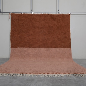 Beni ourain rug all wool berber rug - Moroccan rug russet and tumbleweed color - Custom area rug - Handmade rug - Genuine lamb wool - wool