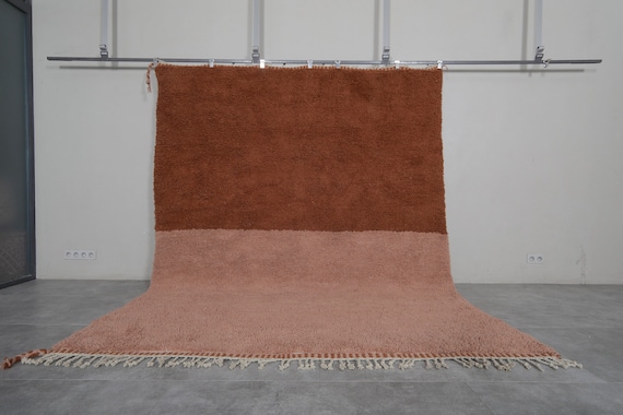 Beni ourain rug all wool berber rug - Moroccan rug russet and tumbleweed color - Custom area rug - Handmade rug - Genuine lamb wool - wool