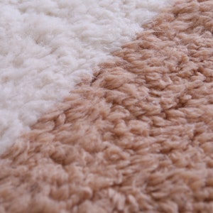 Moroccan peach rug - Wool peach rug - Handmade peach rug - Wool berber rug - Beni ourain rug - Custom rug - Handmade rug - Moroccan area rug image 9