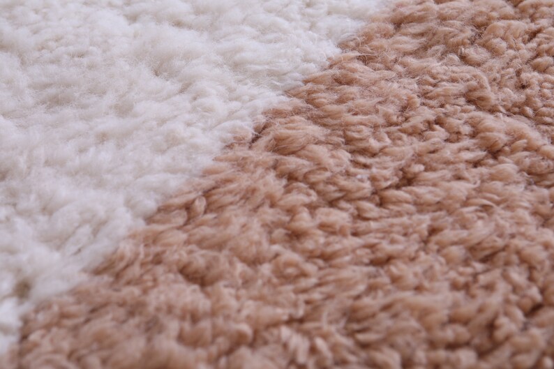 Moroccan peach rug - Wool peach rug - Handmade peach rug - Wool berber rug - Beni ourain rug - Custom rug - Handmade rug - Moroccan area rug image 9