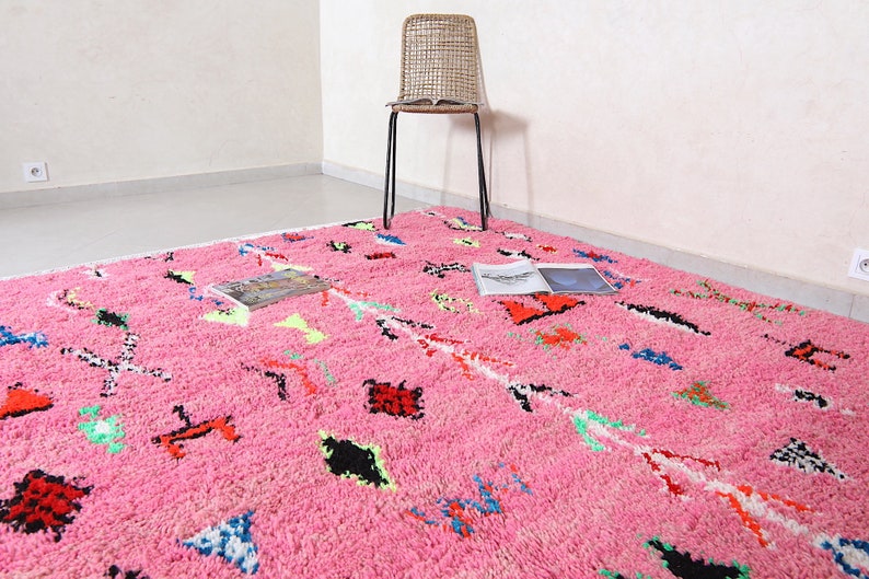 Pink Arabic Rug Moroccan Rug Pink - Beni Ourain Rug - Wool Berber Rug - Custom Rug ...
