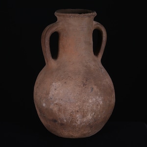 Vintage moroccan pottery 9.8 inches w x 19.2 inches h - handmade old berber clay water jar - old pottery vase
