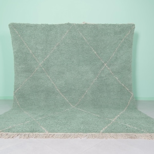 Moroccan green rug - Trellis Handmade berber rug - Custom area rug - Beni ourain rug green - Living room rug - Moroccan rug - Morocco rug