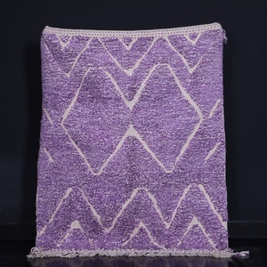 Moroccan purple rug 4.8 x 6.2 feet azilal rug - handmade moroccan rug - vintage berber rug - boujaad rug - area rug - morocco rug - wool rug