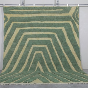 Moroccan rug green - Custom green rug - Berber wool rug - Beni ourain rug - Morocco rug - Moroccan area rug - Living room rug