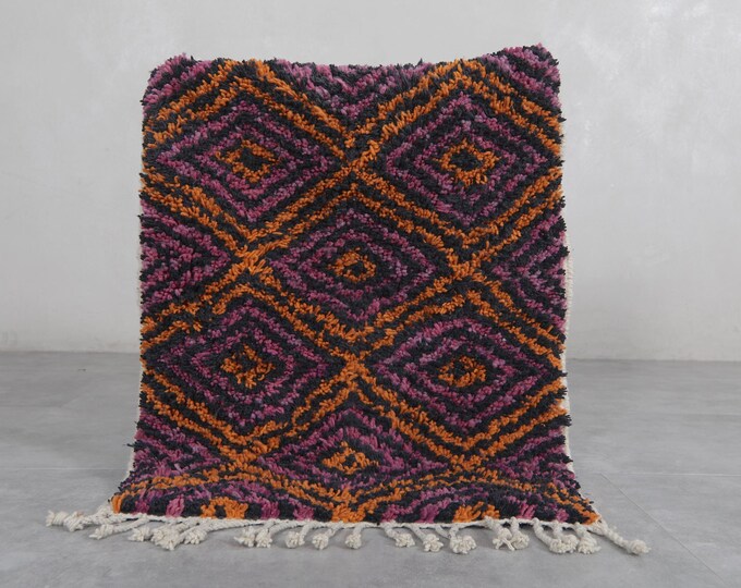Small Moroccan Rug 2.5 X 3 Feet Hand Knotted Rug - Moroccan Area Rug ...
