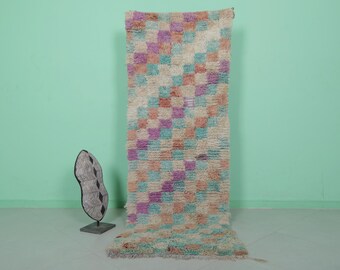 【希少・手織り】モロッコ製 ベルベルラグ／ハンドメイド・未使用 古いモロッコ絨毯 2.7 x 7.5 フィート 廊下用ランナーラグ - ベルベル