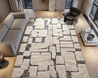Hand Knotted Beni Ourain Rug – Genuine Lambs Wool Berber Rug