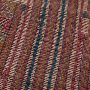 Vintage tuareg mat 6.1 x 9.2 feet old reed rug - tuareg rug - handmade rug - nomad rug - mauritanian mat - sahara rug image 11