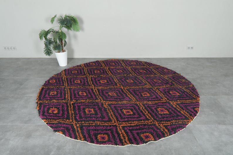 Handmade Circular Rug Moroccan Round Rug - Custom Round Rug - Rounded Rug - Wool Round Rug ...