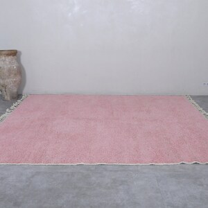 Moroccan rug millennial pink - Solid rug - Moroccan plain rug - Handmade rug - Beni ourain rug - Moroccan area rug - Morocco rug image 9