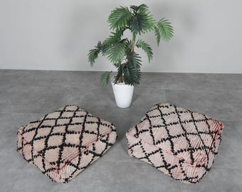 Pouf etnico per sedute basse - Cuscino pouf da pavimento Kilim grande fatto a mano per arredamento boho e stile marocchino