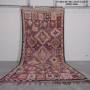 Grand Tapis Berbère Marocain Fait Main - Laine De Mouton - 6.5x9.5 Ft - Motifs Géométriques