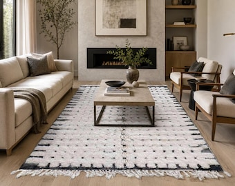 Hand Knotted Beni Ourain Rug – Genuine Lambs Wool Moroccan Berber Carpet