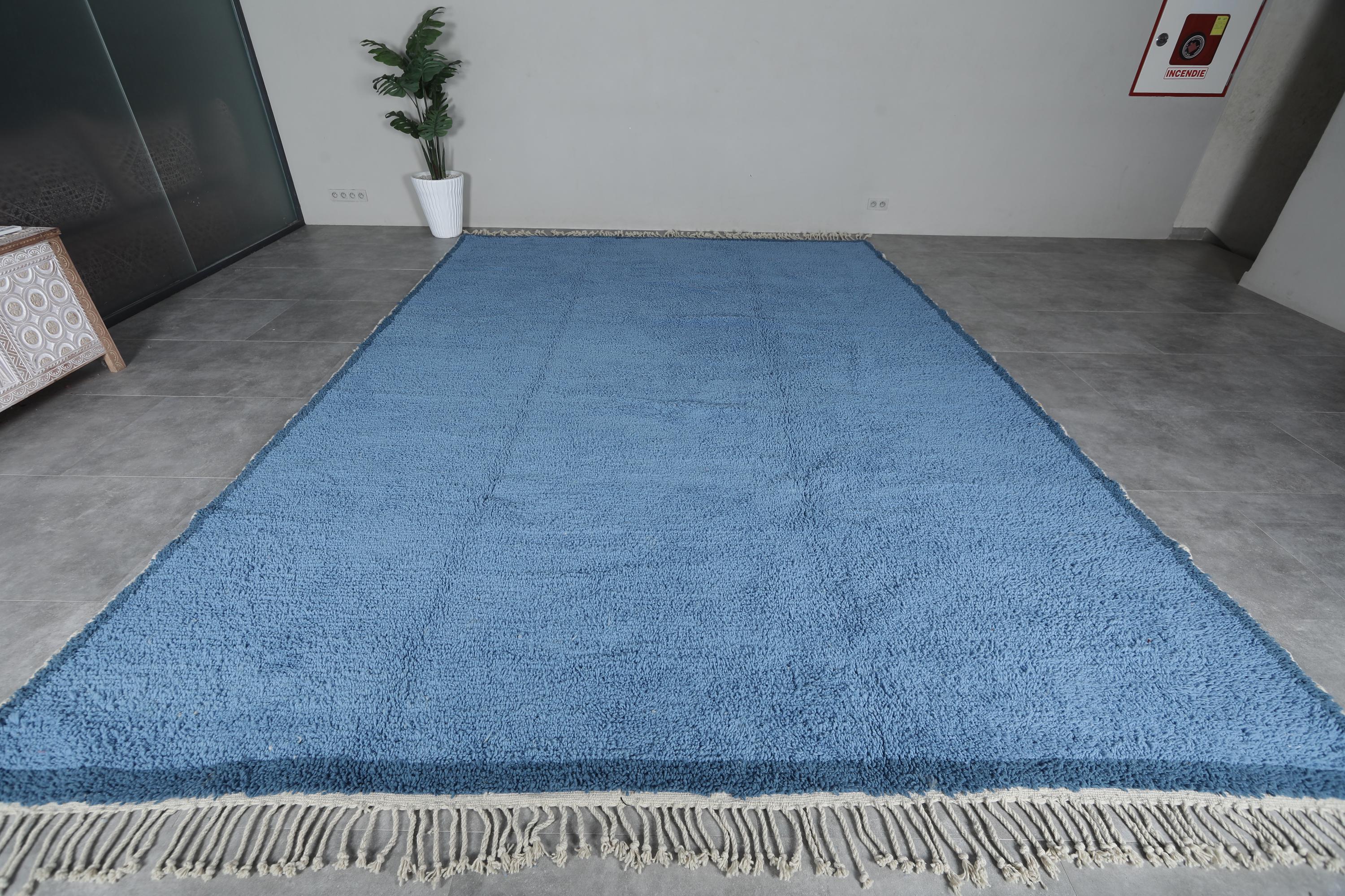 Solid Blue Rugs Beni Ourain Rug Blue - Moroccan Rug - Solid Blue Rug - Custom Area Rug ...