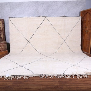 Moroccan rug Hand knotted Beni ourain rug all wool berber rug Custom rug handmade rug Genuine lamb wool image 7